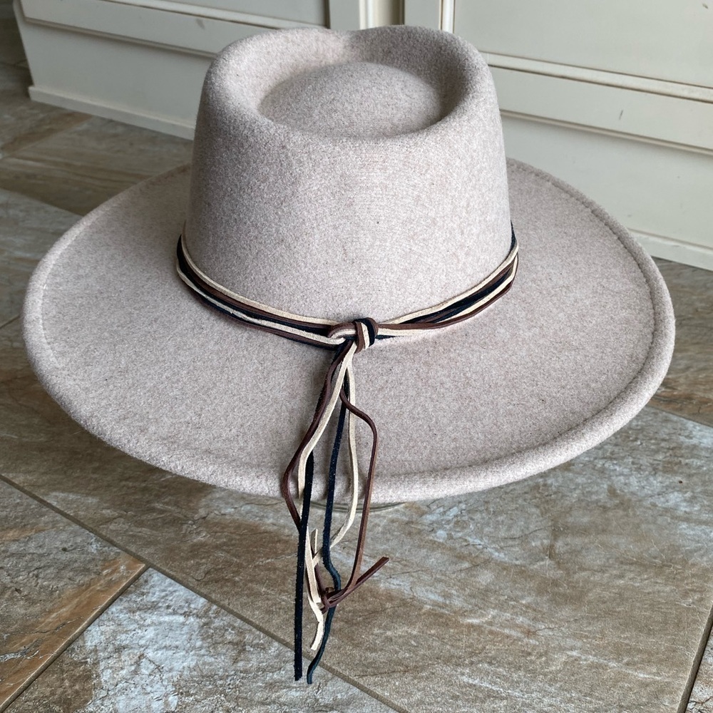 OATMEAL FELT FEDORA RANGER HAT - Picture 3 of 7